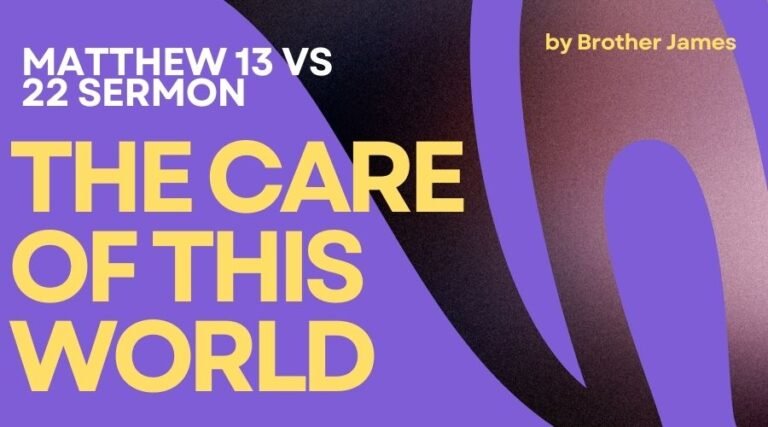 Matthew 13 vs 22 Sermon 2 Matthew 13 vs 22 sermon the care of this world