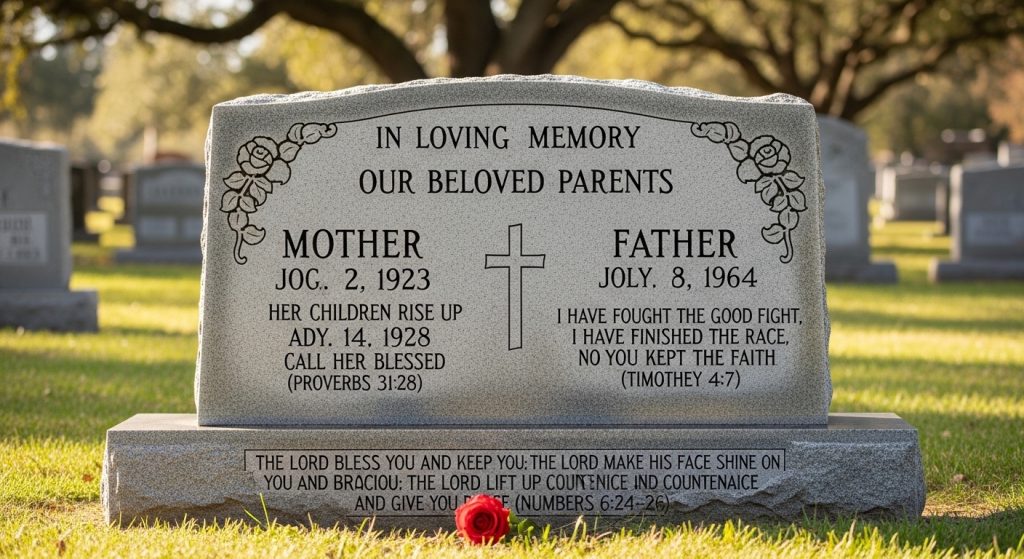 Bible verses for tombstones for parents both mother and father